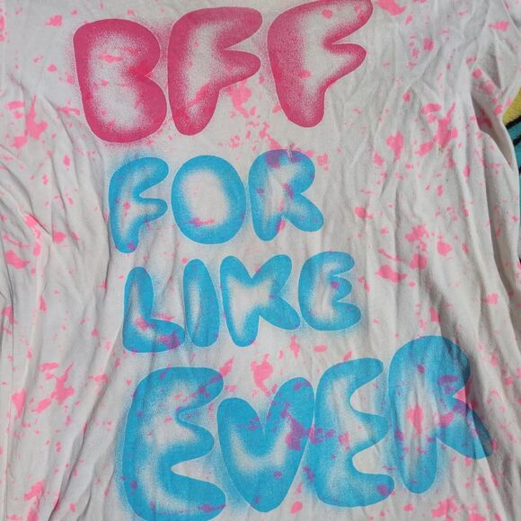 BFF For Like Ever Funny 2000s Size XL Old Navy Y2K Scenecore Shirt Alternative - Picture 3 of 6